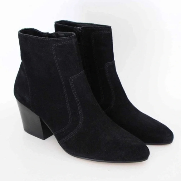 Chelsea & Violet Women’s Jane Suede Ankle Boot Black Size 8M - Picture 1 of 13